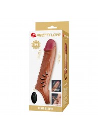 Коричневая вибронасадка с подхватом мошонки и пультом ДУ - Baile - в Серпухове купить с доставкой