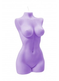Фиолетовая интерьерная свеча в форме женского торса - 850 гр. - Pecado - купить с доставкой в Серпухове