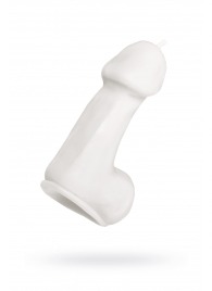 Белая свеча в форме пениса - 47 гр. - Pecado - купить с доставкой в Серпухове