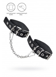 Черные оковы из одного ремешка с люверсами - Pecado - купить с доставкой в Серпухове