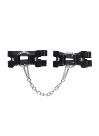 Черные кожаные оковы из двух ремешков - Pecado - купить с доставкой в Серпухове