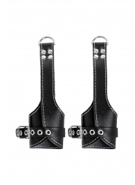 Черные подвесы с белой строчкой - Pecado - купить с доставкой в Серпухове