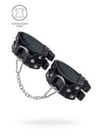 Черные кожаные оковы с двумя ремешками - Pecado - купить с доставкой в Серпухове