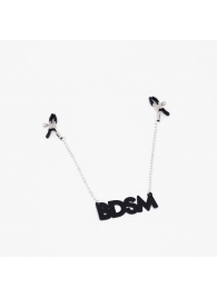 Зажимы на соски с кожаной подвеской BDSM - Crazy Handmade - купить с доставкой в Серпухове