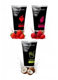Набор из 3 съедобных лубрикантов JUJU (клубника, малина, кокос) - JuJu - купить с доставкой в Серпухове