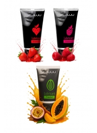 Набор из 3 съедобных лубрикантов JUJU (клубника, малина, тропические фрукты) - JuJu - купить с доставкой в Серпухове