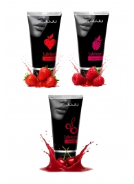 Набор из 3 съедобных лубрикантов JUJU (клубника, малина, вишня) - JuJu - купить с доставкой в Серпухове