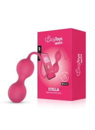 Розовые интерактивные вагинальные виброшарики Stella - Easy toys