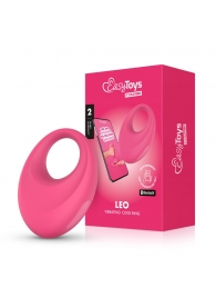 Розовое интерактивное эрекционное виброкольцо Leo - Easy toys - в Серпухове купить с доставкой