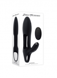 Черная насадка на пенис с вибрацией Nautilus - Zero Tolerance - в Серпухове купить с доставкой