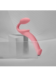 Розовый безремневой страпон Strap-on-me Semi-Realistic Bendable Strap-On size S - Strap-on-me - купить с доставкой в Серпухове