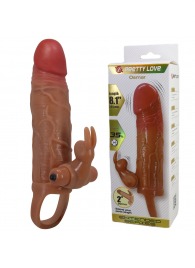 Карамельная вибронасадка с клиторальным стимулятором Osmar - 20,5 см. - Baile - в Серпухове купить с доставкой