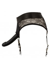 Черный женский страпон Strap-on Set: трусики и насадка - Orion - купить с доставкой в Серпухове