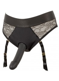 Черный женский страпон Strap-on Set: трусики и насадка - Orion - купить с доставкой в Серпухове