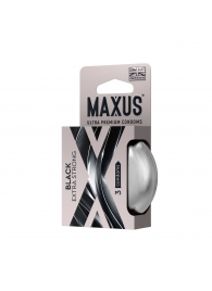 Черные утолщенные презервативы MAXUS Extra Strong с железным кейсом - 3 шт. - Maxus - купить с доставкой в Серпухове