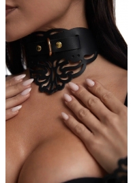 Фигурный чокер с узорами и золотистой фурнитурой - Crazy Handmade - купить с доставкой в Серпухове