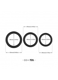Набор из 3 черных эрекционных колец Stay Hard - Boys of Toys - в Серпухове купить с доставкой
