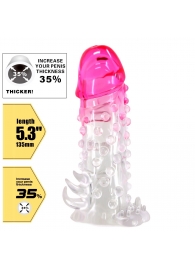 Прозрачно-розовая насадка на пенис Wilford - 13,5 см. - Baile - в Серпухове купить с доставкой
