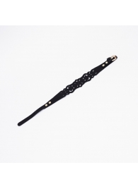 Черный ажурный чокер с золотистой фурнитурой - Crazy Handmade - купить с доставкой в Серпухове