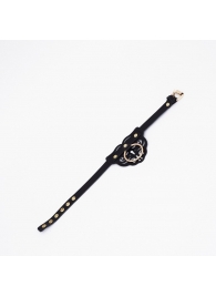 Черный чокер с клепками и золотистой фурнитурой - Crazy Handmade - купить с доставкой в Серпухове