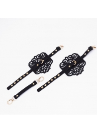 Черный фигурные оковы с золотистой фурнитурой - Crazy Handmade - купить с доставкой в Серпухове