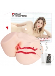 Мастурбатор-полуторс с двойным слоем материала и вибрацией Jenny Onahole Real Vagina - KOKOS - в Серпухове купить с доставкой
