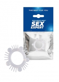 Эластичное эрекционное кольцо с шишечками и шипами - Sex Expert - в Серпухове купить с доставкой