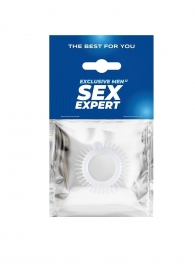 Эластичное эрекционное кольцо с шипиками и шариком - Sex Expert - в Серпухове купить с доставкой