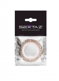 Эрекционное кольцо с бежевыми «ресничками» - Sextaz - в Серпухове купить с доставкой