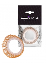 Эрекционное кольцо с бежевыми «ресничками» - Sextaz - в Серпухове купить с доставкой
