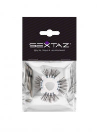 Эластичное эрекционное кольцо с черными «ресничками» - Sextaz - в Серпухове купить с доставкой