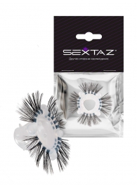 Эластичное эрекционное кольцо с черными «ресничками» - Sextaz - в Серпухове купить с доставкой