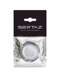 Эластичное эрекционное колечко с черными «ресничками» - Sextaz - в Серпухове купить с доставкой