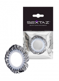 Эластичное эрекционное колечко с черными «ресничками» - Sextaz - в Серпухове купить с доставкой