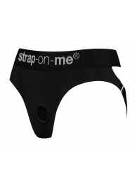 Черные трусики для насадок Heroine Lingerie Harness - size XL - Strap-on-me - купить с доставкой в Серпухове