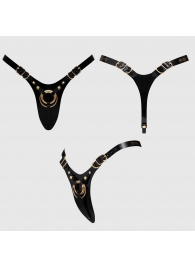 Черный пояс для фиксации насадок Strap-On-Me Leatherette Harness Fabulous - Strap-on-me - купить с доставкой в Серпухове