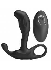 Черный изогнутый массажёр простаты с вибрацией и пультом ДУ - Baile - в Серпухове купить с доставкой