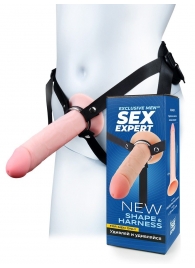 Мужской полый страпон на регулируемых ремешках - 22 см. - Sex Expert - купить с доставкой в Серпухове