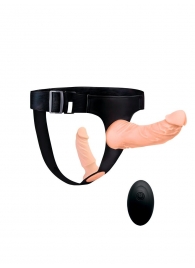 Женский страпон с 2 насадками, вибрацией и пультом ДУ - Erowoman-Eroman - купить с доставкой в Серпухове