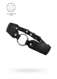 Черный кожаный чокер-ошейник со скруглёнными углами - Pecado - купить с доставкой в Серпухове