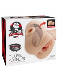 Телесный мастурбатор с вибрацией Double Pounder Vibrating Squeeze Stroker - Pipedream - в Серпухове купить с доставкой