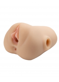 Телесный мастурбатор с вибрацией Double Pounder Vibrating Squeeze Stroker - Pipedream - в Серпухове купить с доставкой