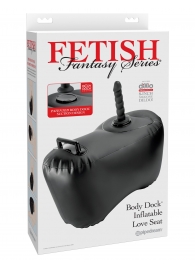 Черное надувное кресло с платформой для фиксации дилдо Body Dock Inflatable Love Seat - Pipedream - купить с доставкой в Серпухове