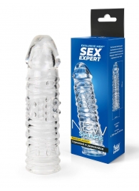 Прозрачная закрытая насадка на пенис - 17 см. - Sex Expert - в Серпухове купить с доставкой