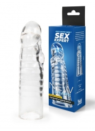 Прозрачная закрытая насадка на член - 15 см. - Sex Expert - в Серпухове купить с доставкой
