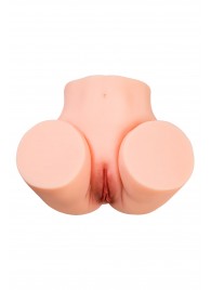 Телесный мастурбатор в форме попки с 2 любовными входами - No Name - в Серпухове купить с доставкой