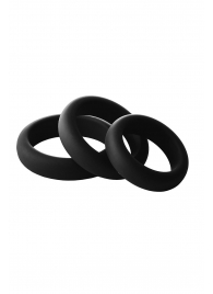 Набор из 3 черных эрекционных колец Smooth Silicone Cockring Pack - Dream Toys - в Серпухове купить с доставкой