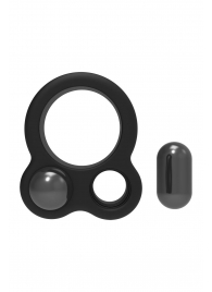 Черное эрекционное кольцо с утяжелителями Cockring Dual Weight - Dream Toys - в Серпухове купить с доставкой