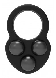 Черное эрекционное кольцо с утяжелителями - Dream Toys - в Серпухове купить с доставкой