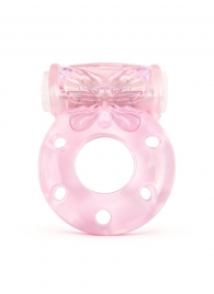 Розовое эрекционное виброкольцо с бабочкой - 1137 - в Серпухове купить с доставкой